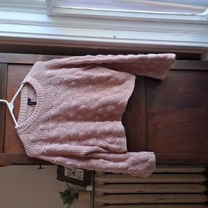 Moon & Madison size L blush pink cropped texured oversized sweater